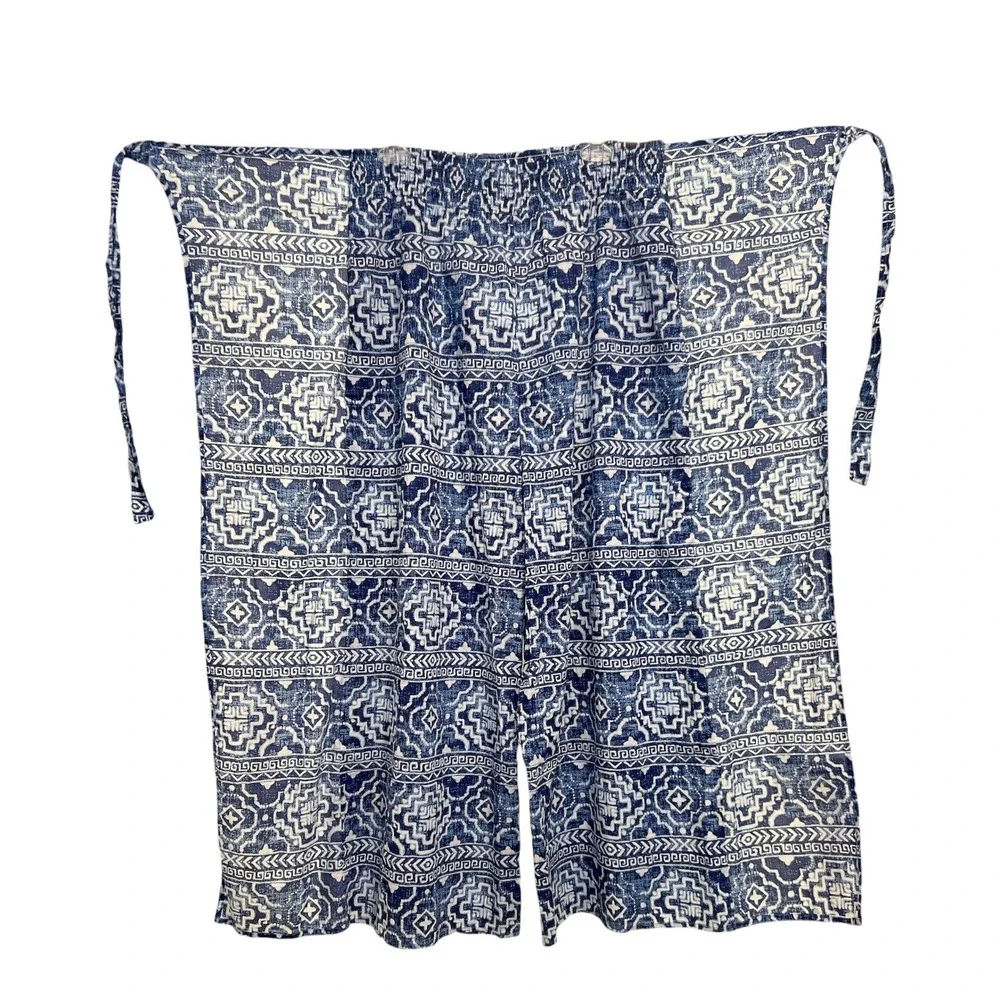 J. McLaughlin Sarong Overlay Palazzo Pants XL‎ Flowy Coastal Resort Boho Luxe